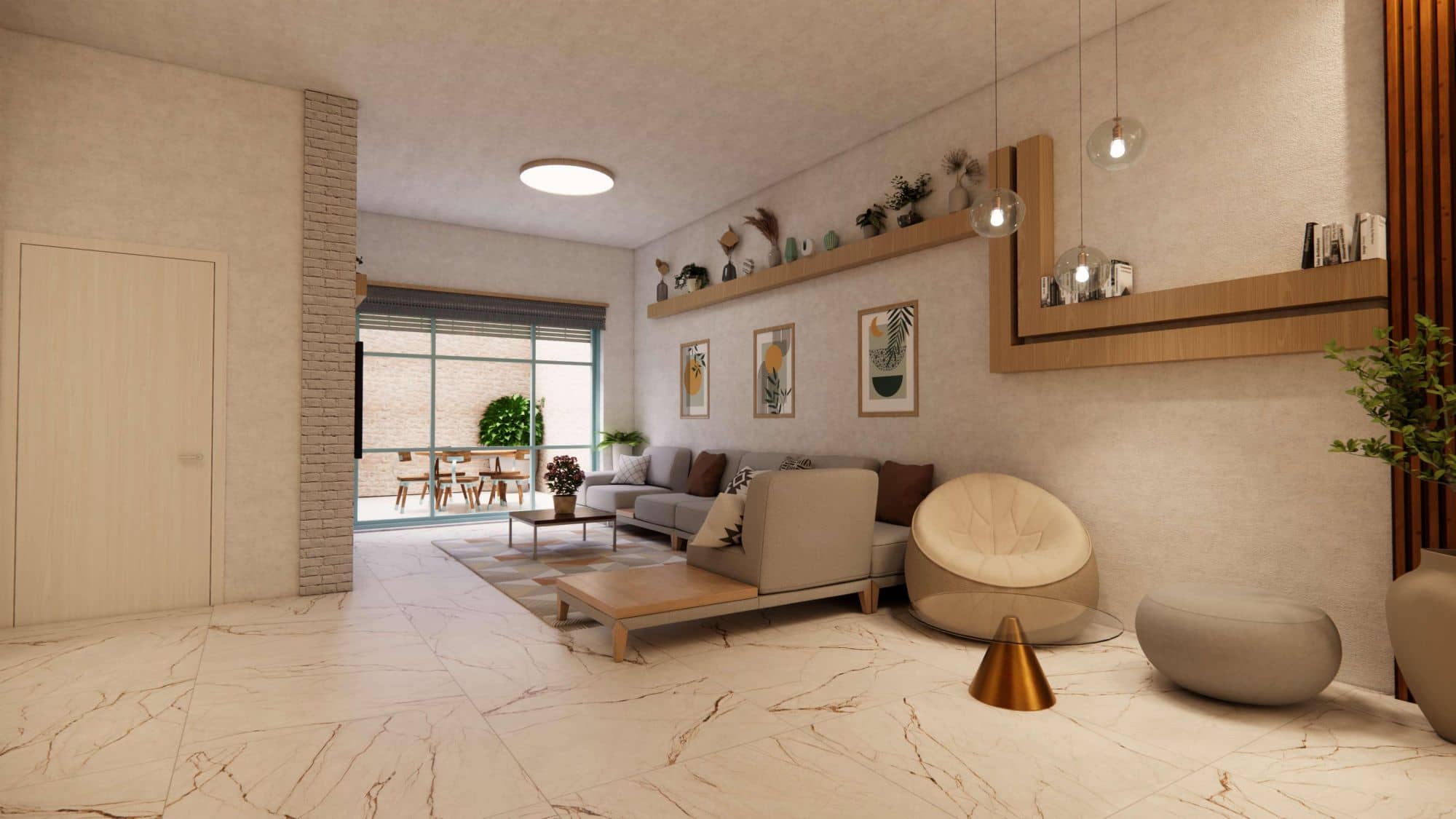 Luxury Apartment Living Room 1